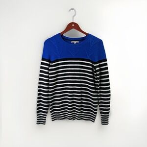 GAP Stretch Navy Blue & White Striped Knit Pullover Sweater‎ Women's Small